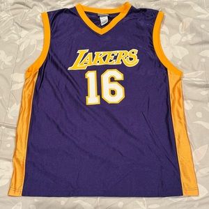 Pau Gasol Lakers #16 Purple & Yellow Basketball Jersey